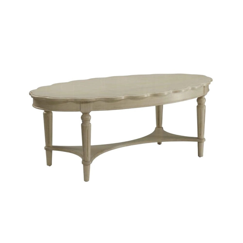 Table basse blanche antique 50 X 28 X 19