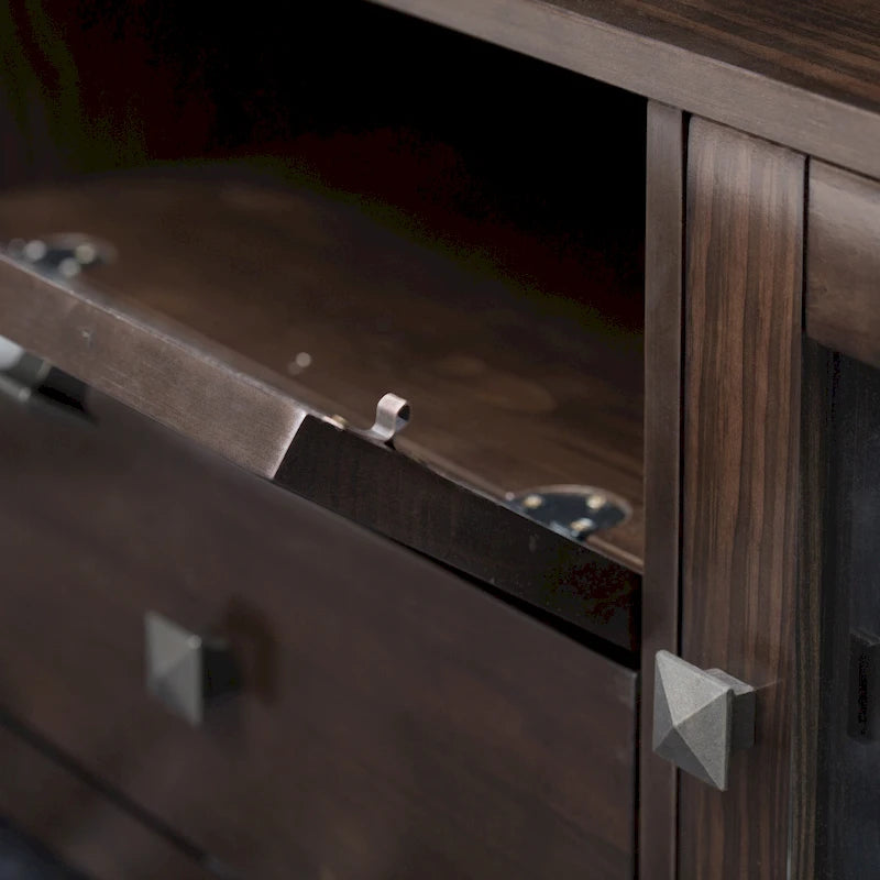 Meuble TV de style moderne en bois massif de 72 pouces de large