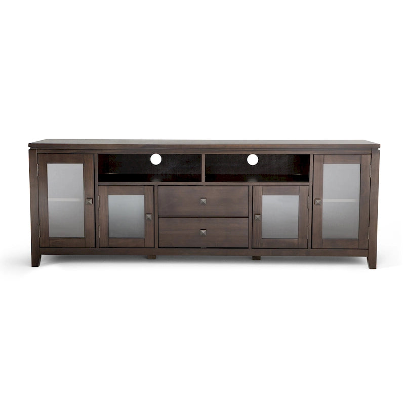 Meuble TV de style moderne en bois massif de 72 pouces de large