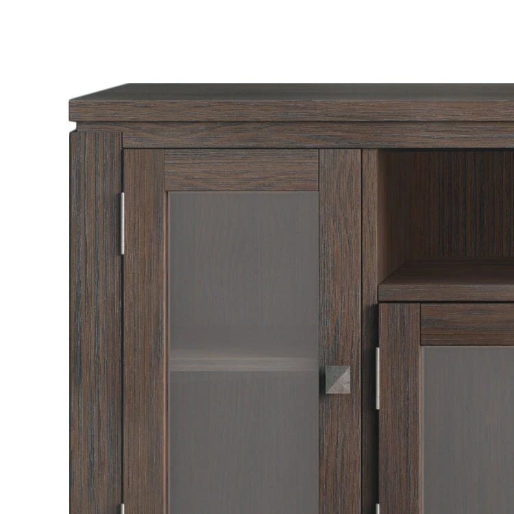Meuble TV de style moderne en bois massif de 72 pouces de large