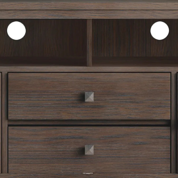 Meuble TV de style moderne en bois massif de 72 pouces de large