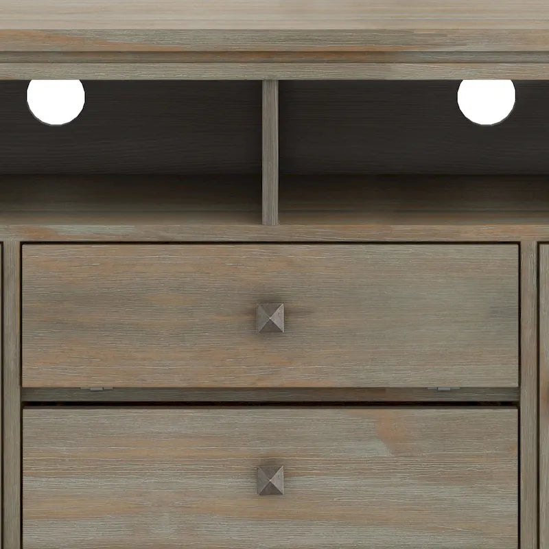 Meuble TV de style moderne en bois massif de 72 pouces de large
