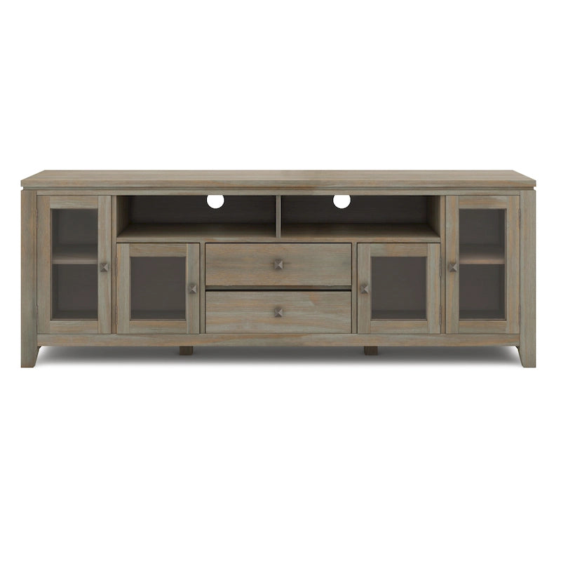 Meuble TV de style moderne en bois massif de 72 pouces de large