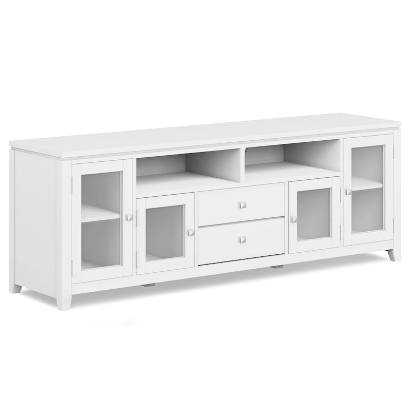 Meuble TV de style moderne en bois massif de 72 pouces de large