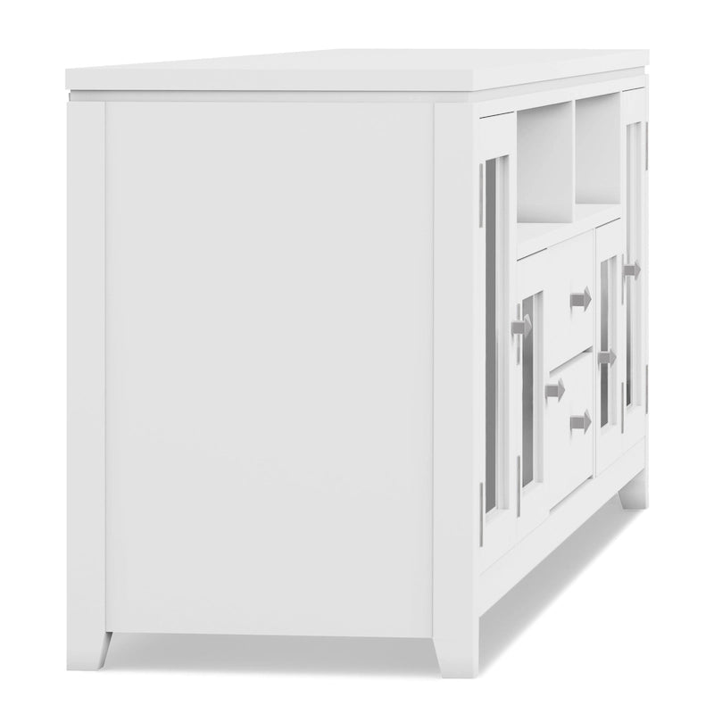 Meuble TV de style moderne en bois massif de 72 pouces de large