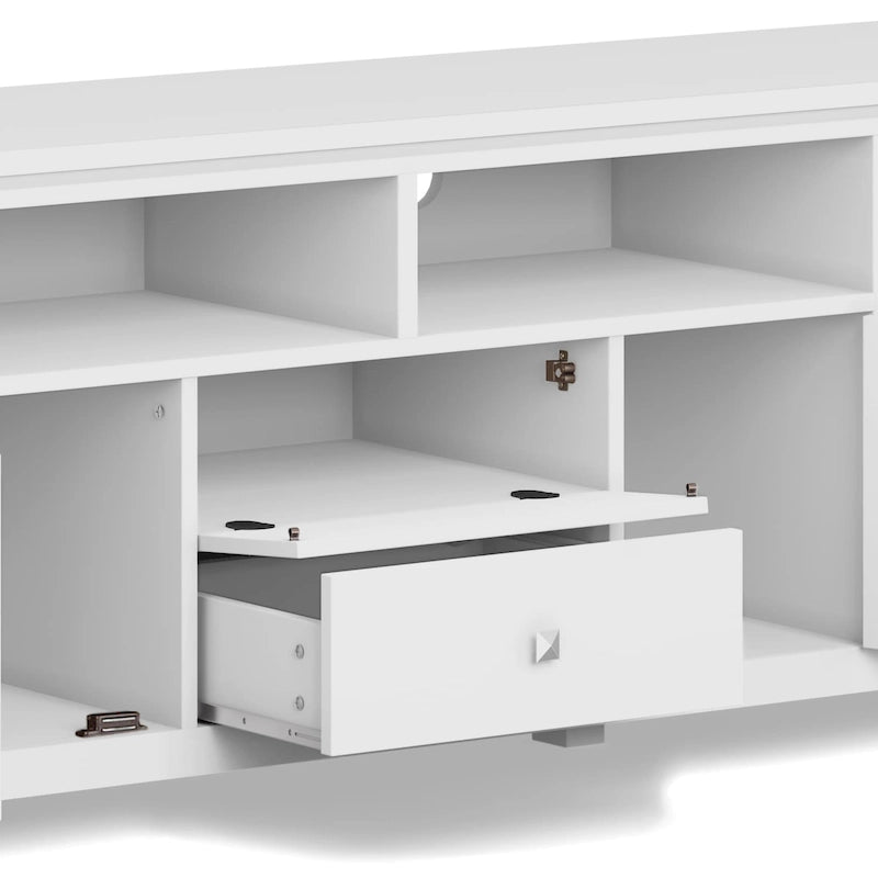 Meuble TV de style moderne en bois massif de 72 pouces de large