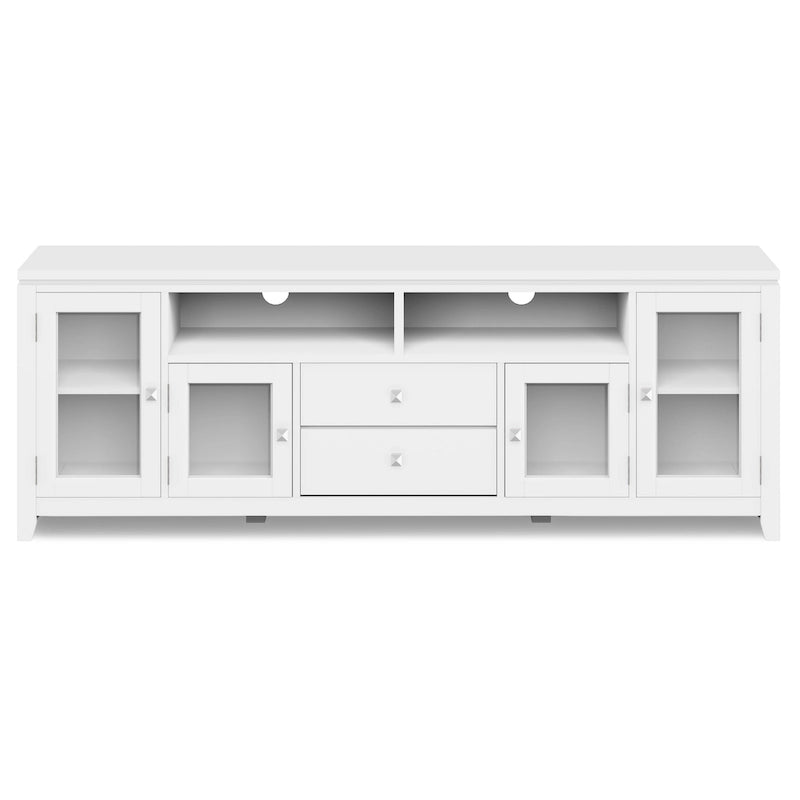 Meuble TV de style moderne en bois massif de 72 pouces de large