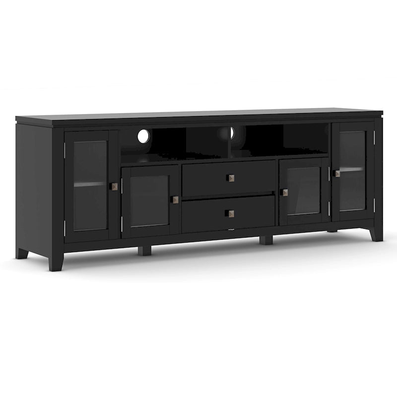 Meuble TV de style moderne en bois massif de 72 pouces de large