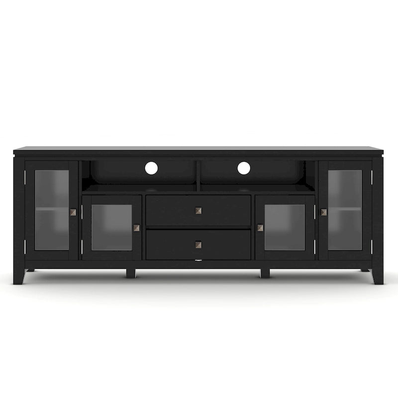 Meuble TV de style moderne en bois massif de 72 pouces de large