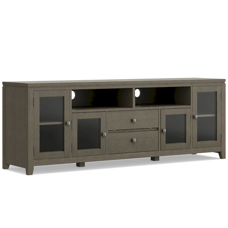 Meuble TV de style moderne en bois massif de 72 pouces de large