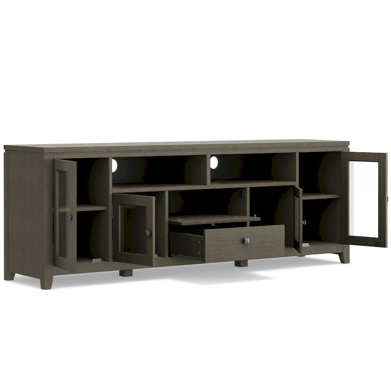 Meuble TV de style moderne en bois massif de 72 pouces de large