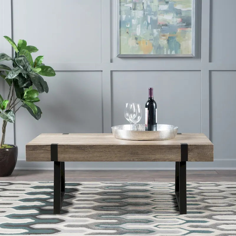 Table basse imitation bois — 43,25 po L x 23,60 po l x 16,75 po H