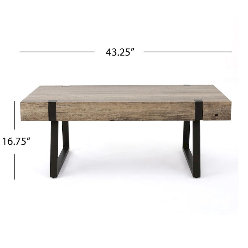 Table basse imitation bois — 43,25 po L x 23,60 po l x 16,75 po H