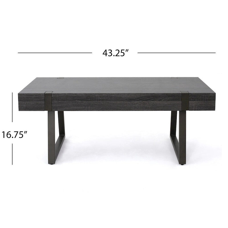Table basse imitation bois — 43,25 po L x 23,60 po l x 16,75 po H