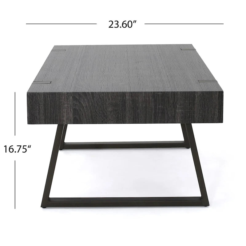 Table basse imitation bois — 43,25 po L x 23,60 po l x 16,75 po H