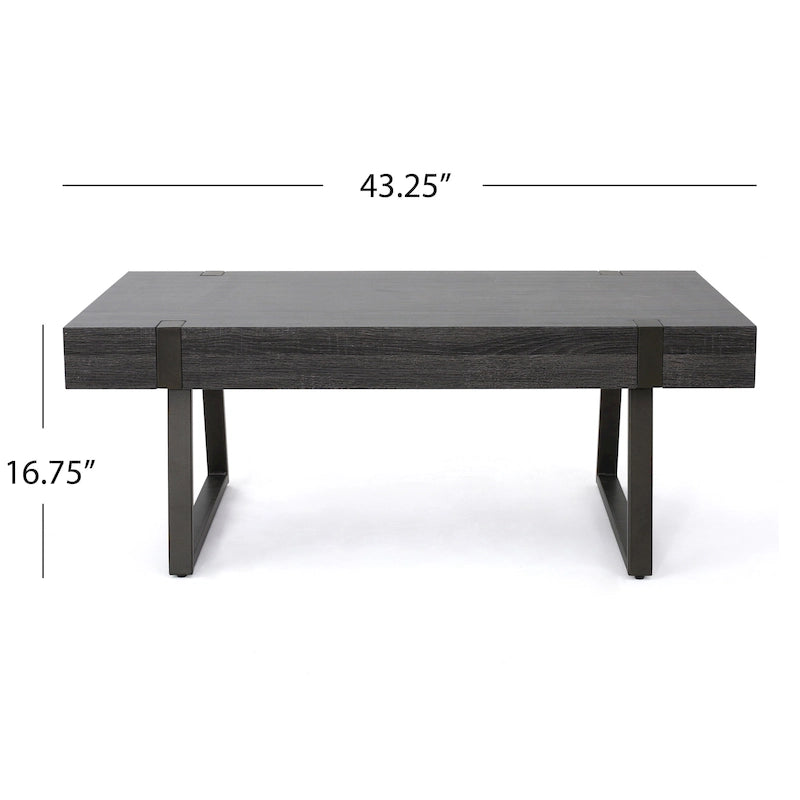 Table basse imitation bois — 43,25 po L x 23,60 po l x 16,75 po H