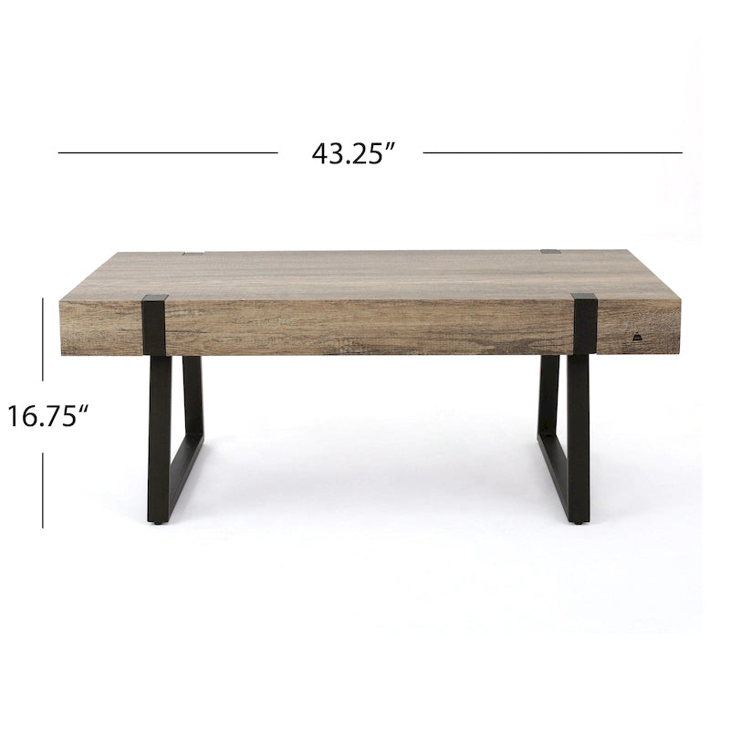 Table basse imitation bois — 43,25 po L x 23,60 po l x 16,75 po H