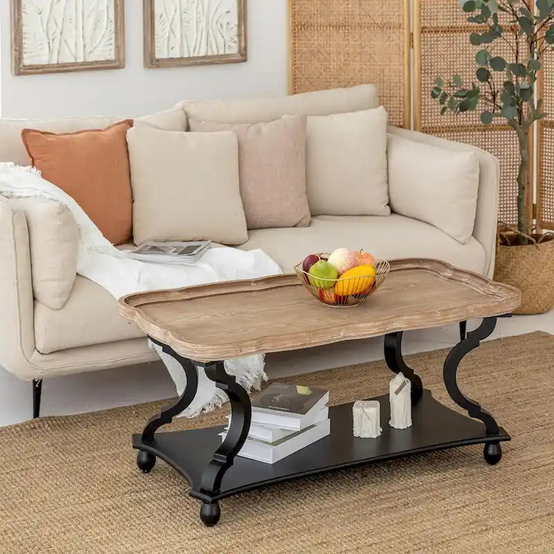 Table basse rustique de style campagnard