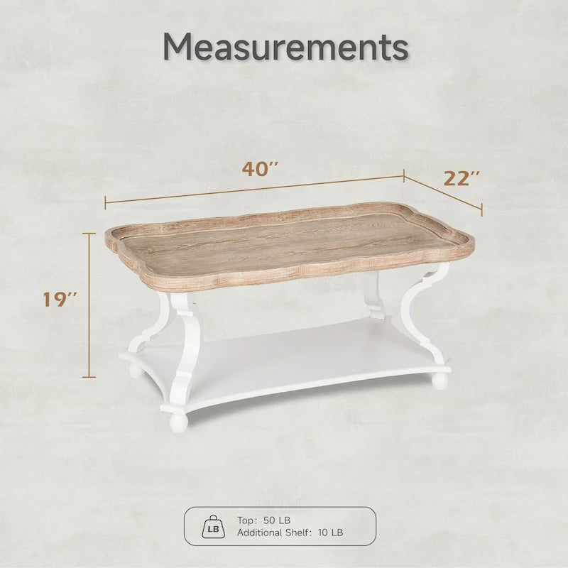 Table basse rustique de style campagnard