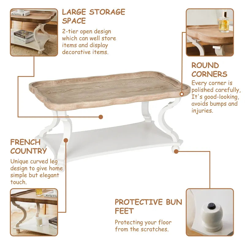 Table basse rustique de style campagnard