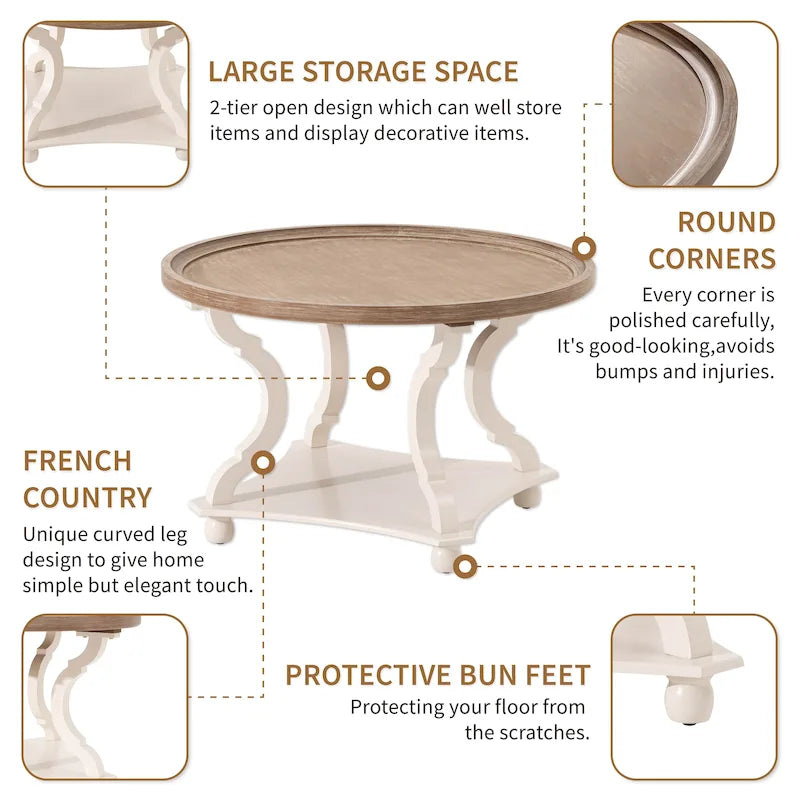 Table basse rustique de style campagnard