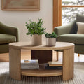 Table basse ronde avec étagère