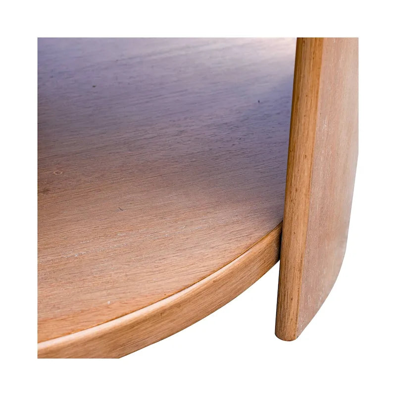 Table basse ronde avec étagère