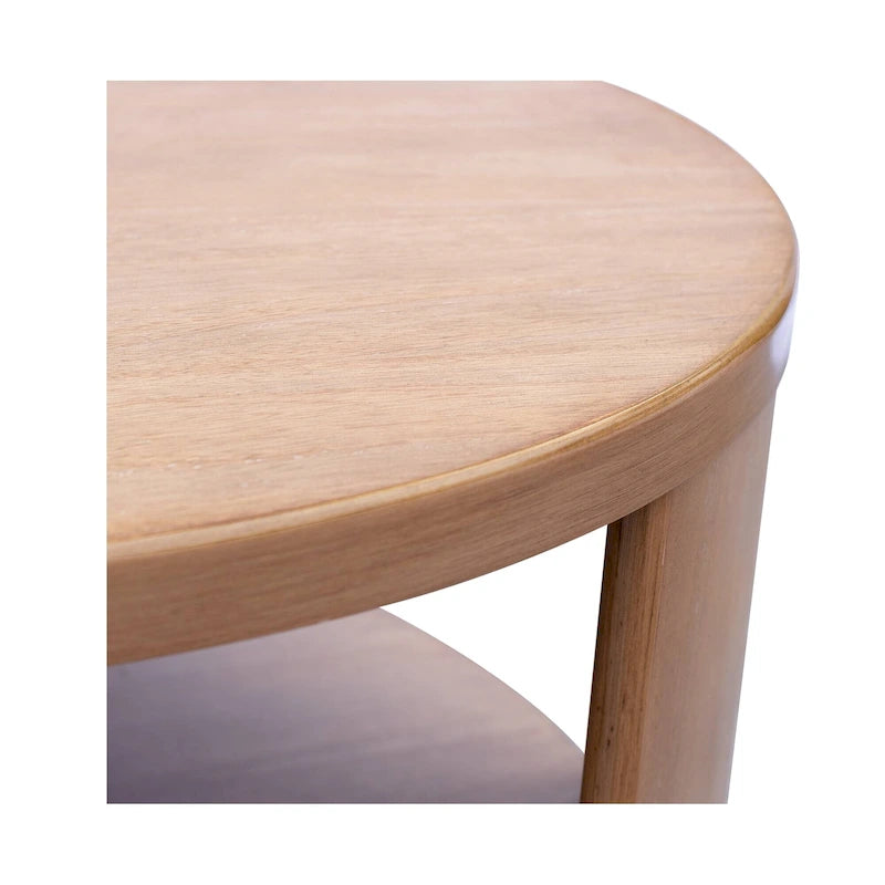 Table basse ronde avec étagère