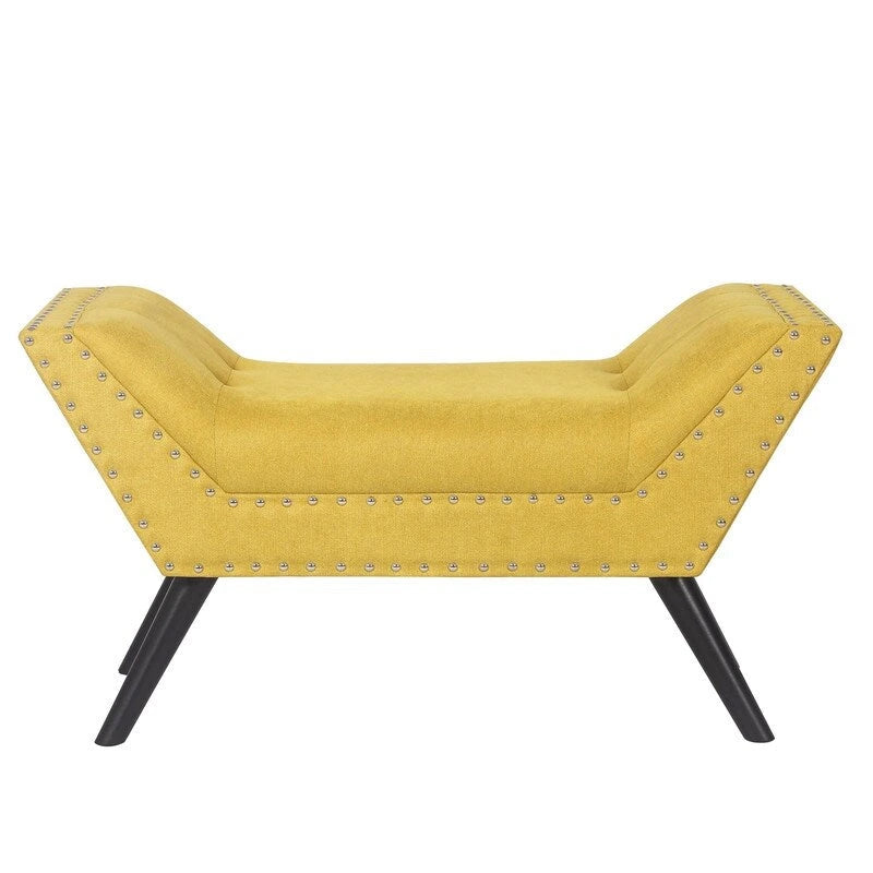 Banc de lit d'appoint contemporain rembourré en tissu et ottoman moderne