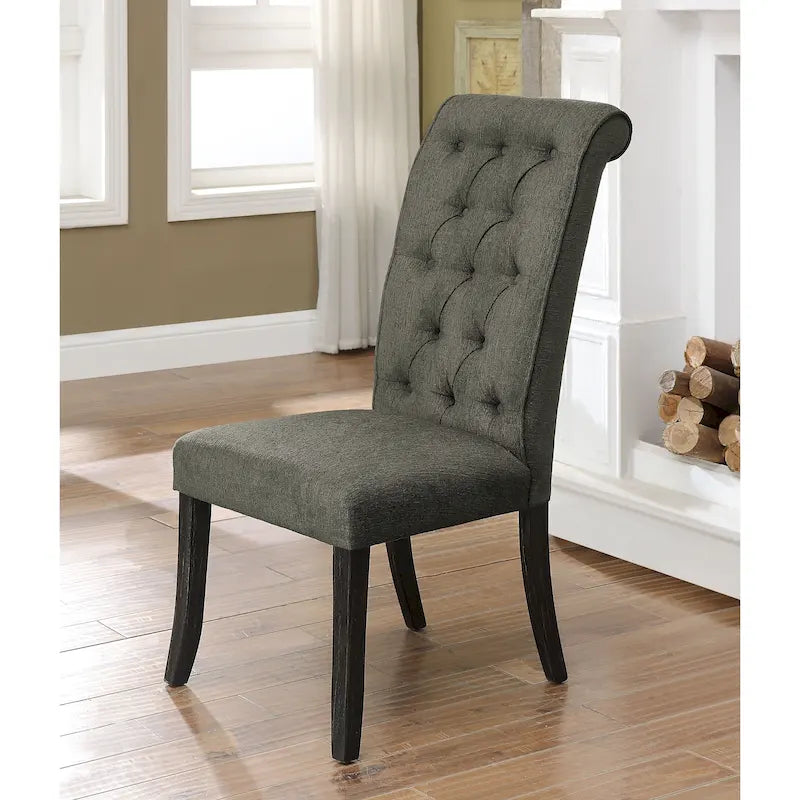 Chaises de salle à manger capitonnées en tissu de style ferme de campagne (lot de 2)