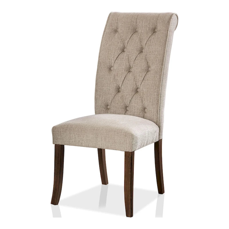 Chaises de salle à manger capitonnées en tissu de style ferme de campagne (lot de 2)