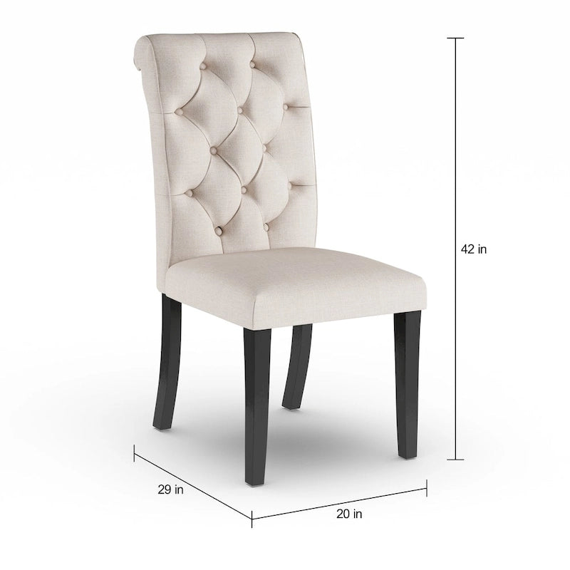 Chaises de salle à manger capitonnées en tissu de style ferme de campagne (lot de 2)