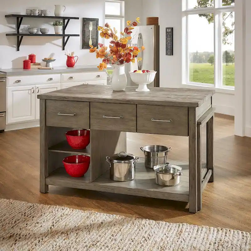 Îlot de cuisine extensible au style vieilli