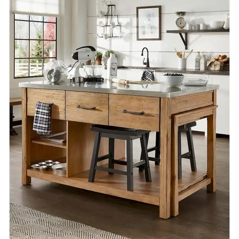 Îlot de cuisine extensible au style vieilli