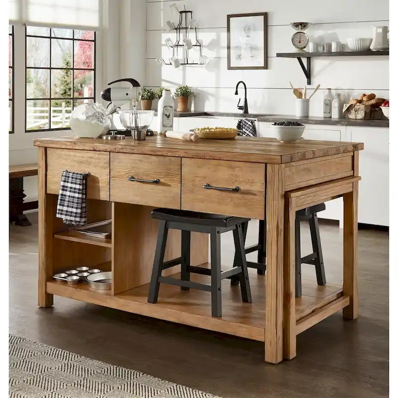 Îlot de cuisine extensible au style vieilli