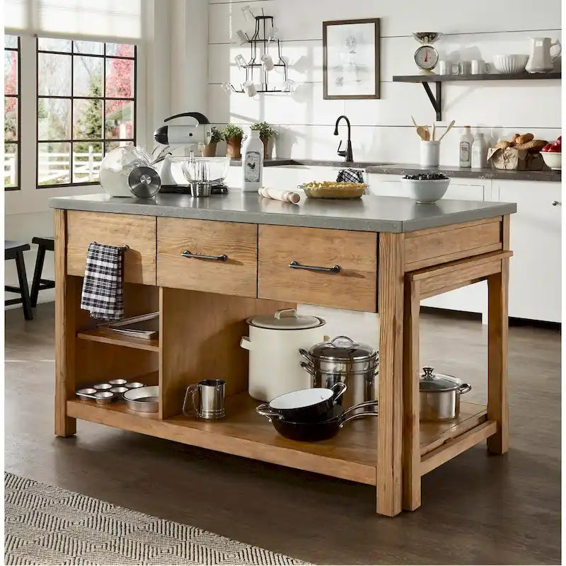 Îlot de cuisine extensible au style vieilli