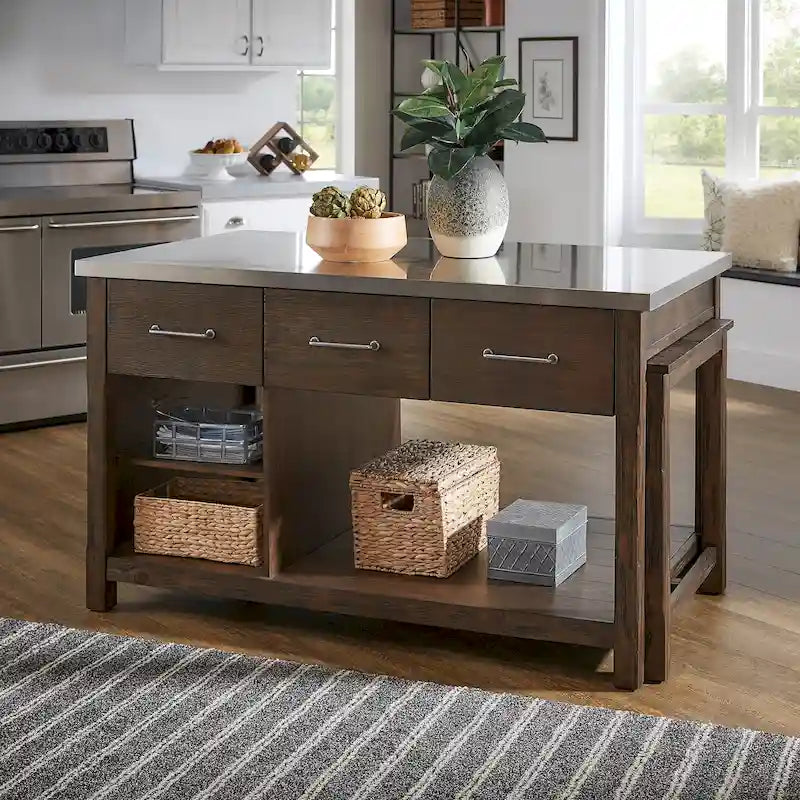 Îlot de cuisine extensible au style vieilli