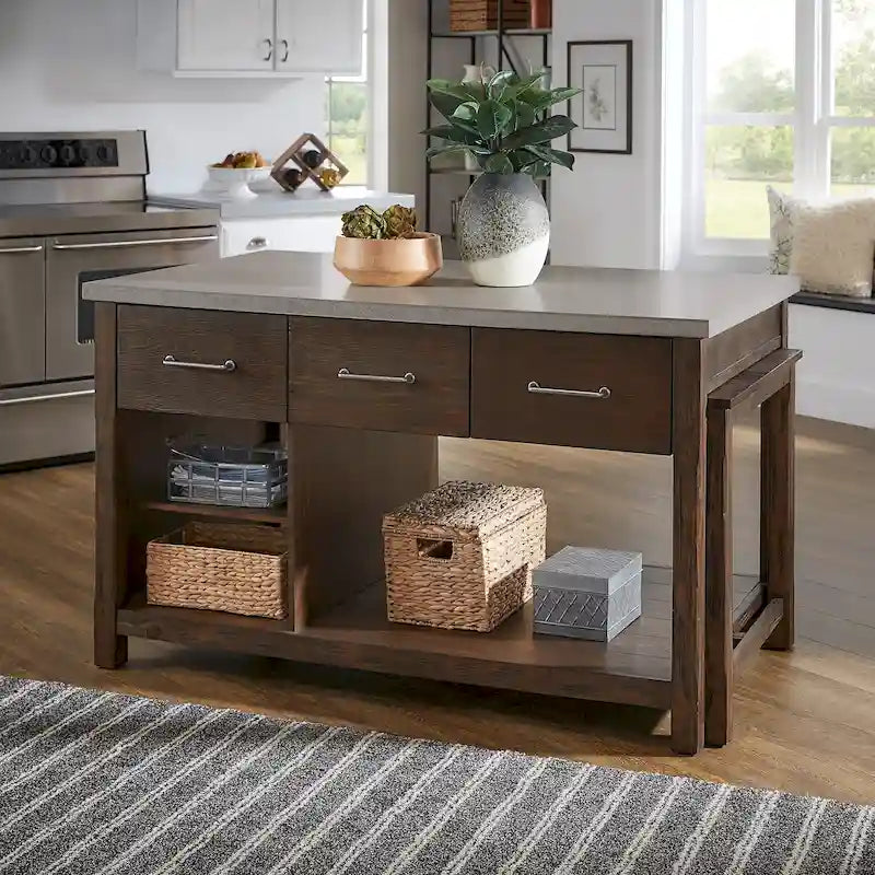 Îlot de cuisine extensible au style vieilli