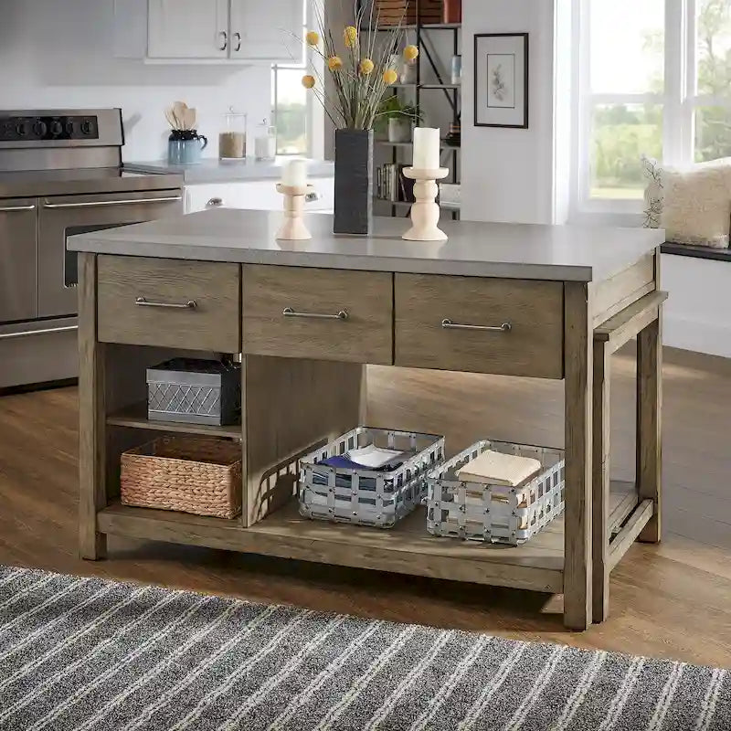 Îlot de cuisine extensible au style vieilli