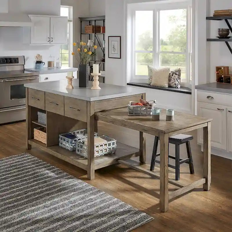 Îlot de cuisine extensible au style vieilli