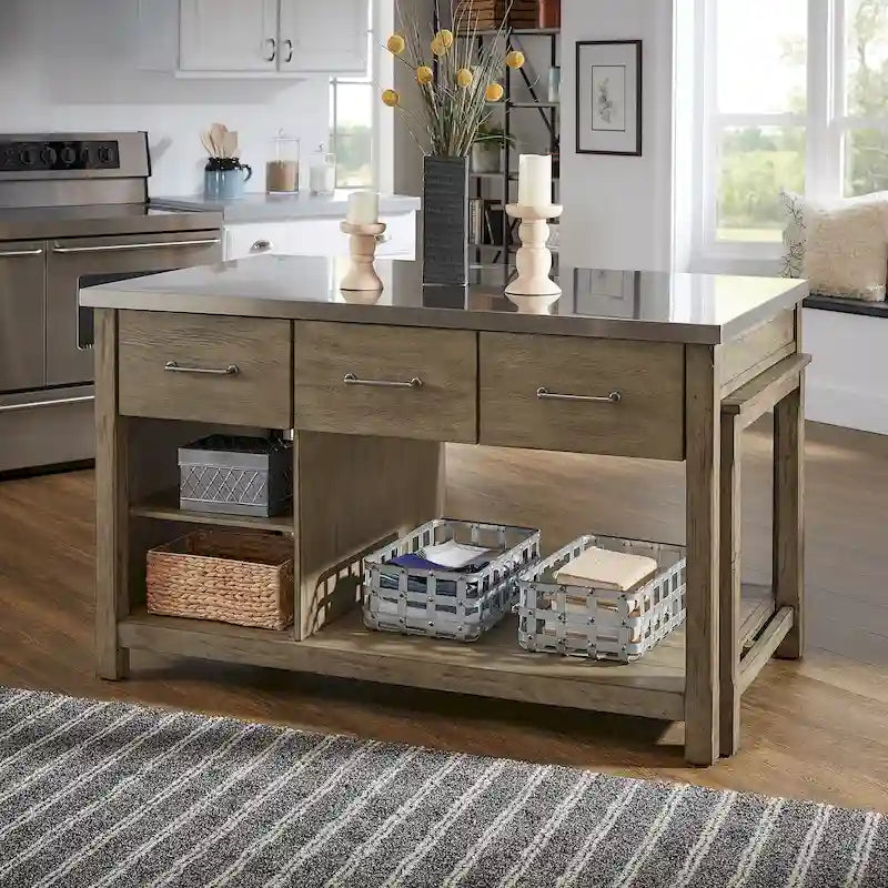 Îlot de cuisine extensible au style vieilli