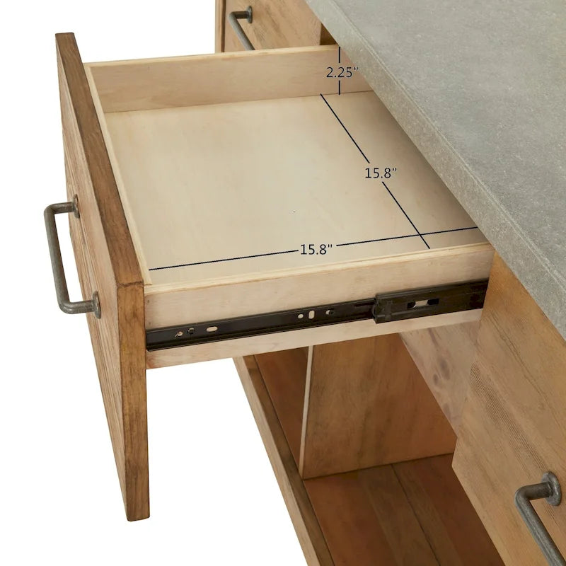 Îlot de cuisine extensible au style vieilli