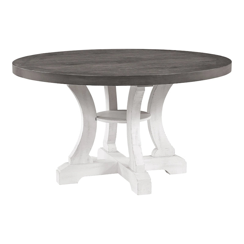 Table à manger ronde en bois massif de 54 pouces