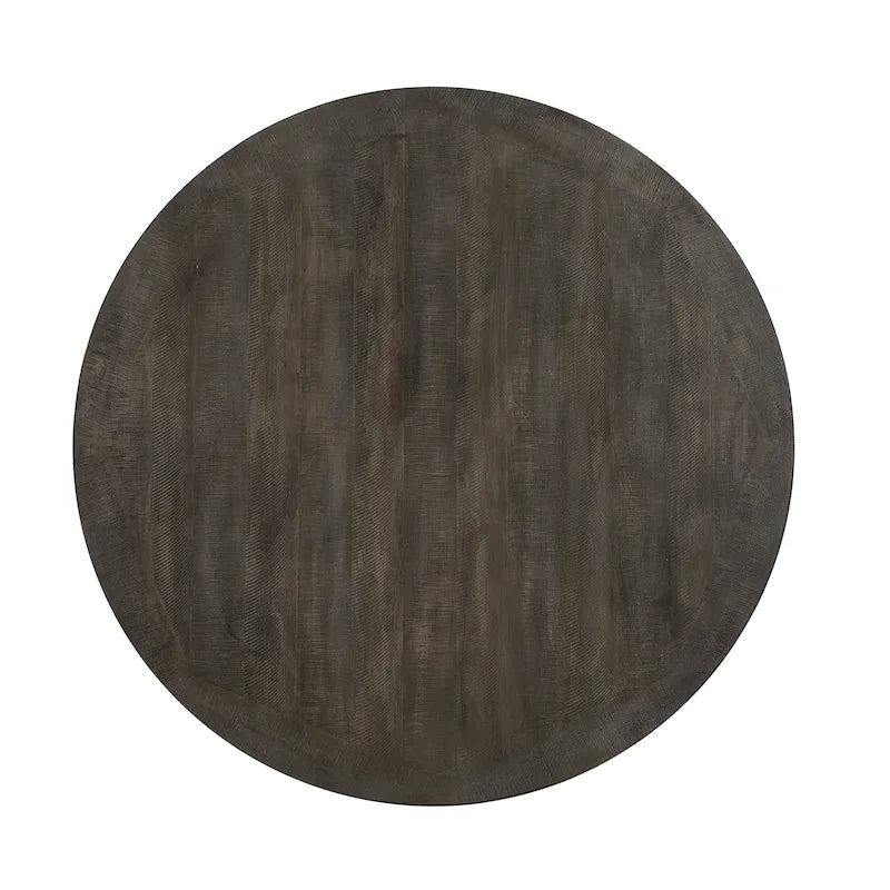 Table à manger ronde en bois massif de 54 pouces