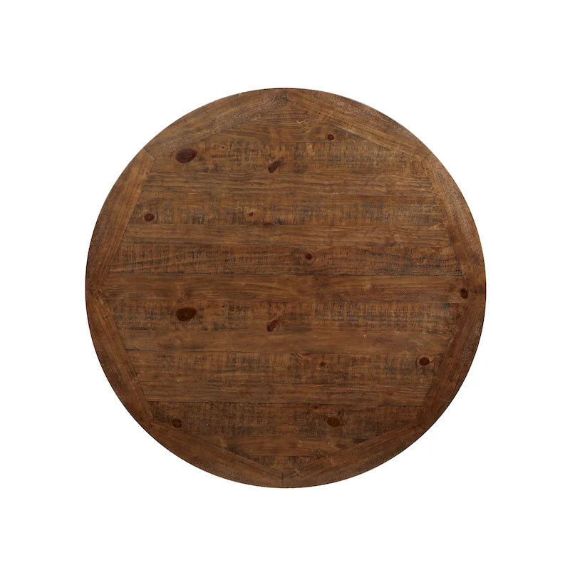 Table à manger ronde en bois massif de 54 pouces