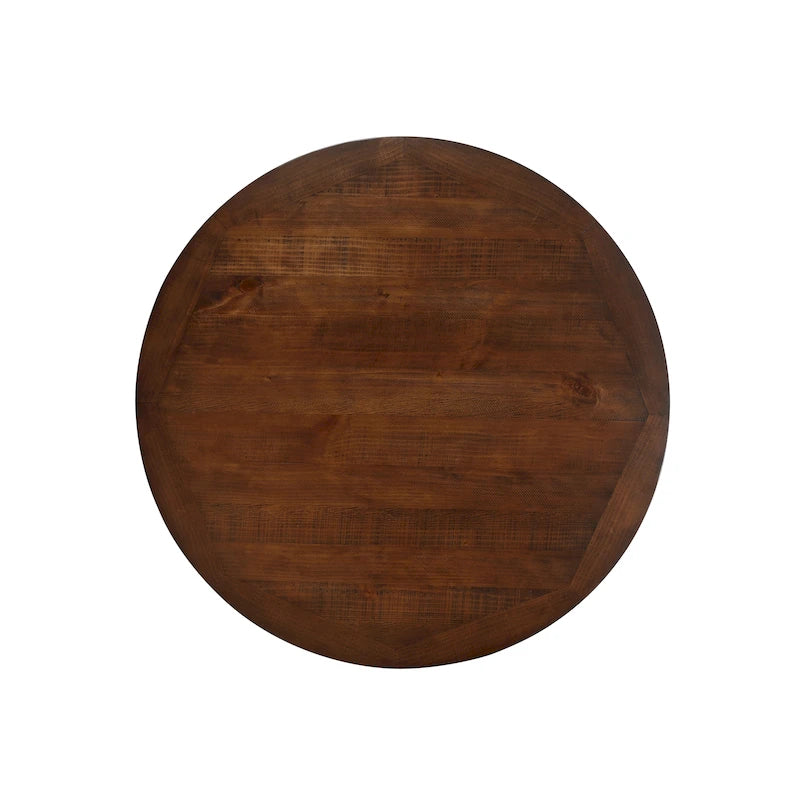 Table à manger ronde en bois massif de 54 pouces