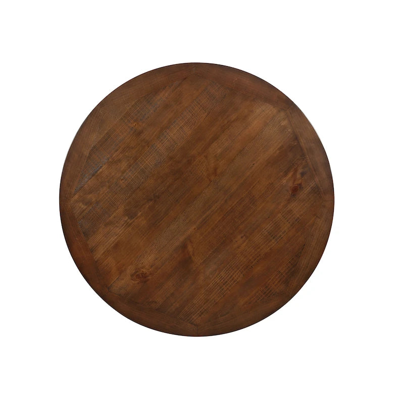 Table à manger ronde en bois massif de 54 pouces