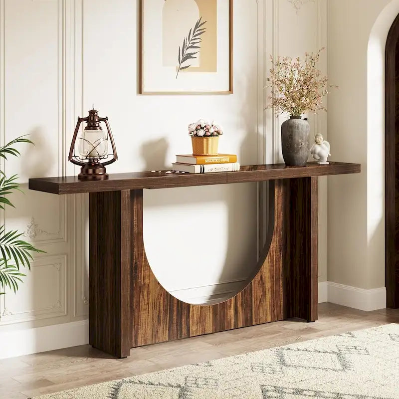Console de ferme extra longue, Table d'entrée vintage, Table d'appoint de couloir en bois