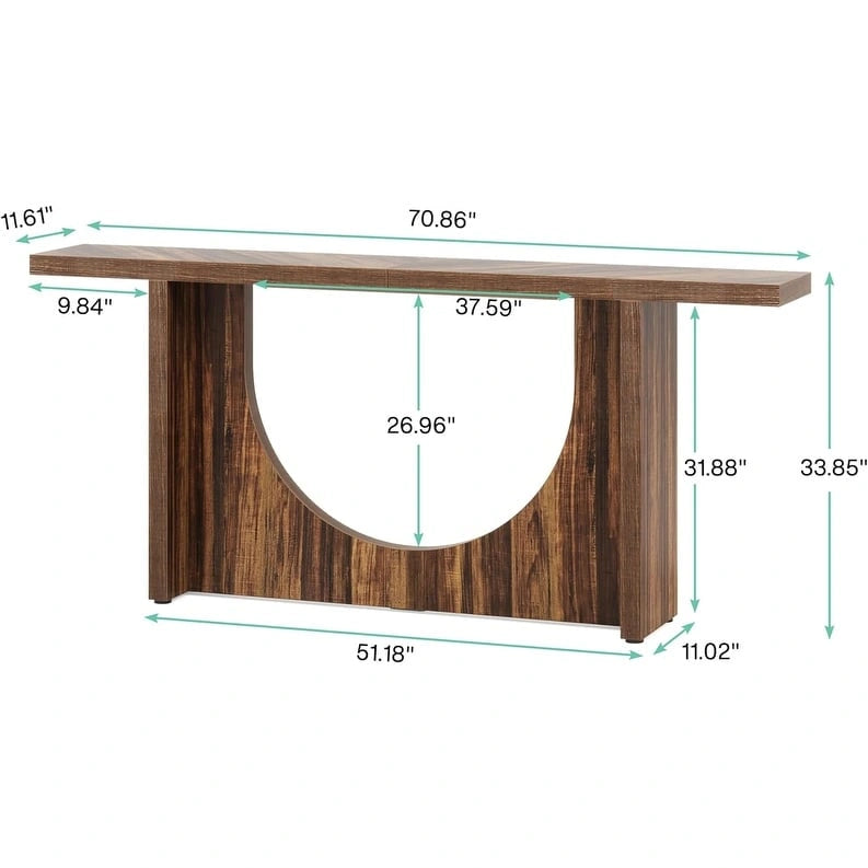 Console de ferme extra longue, Table d'entrée vintage, Table d'appoint de couloir en bois