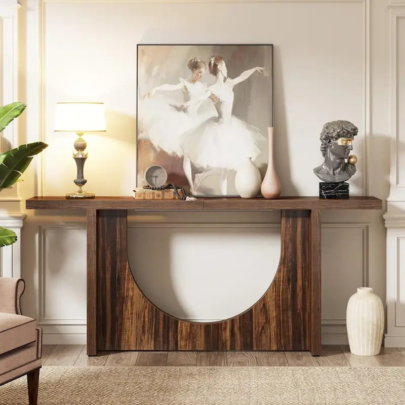 Console de ferme extra longue, Table d'entrée vintage, Table d'appoint de couloir en bois